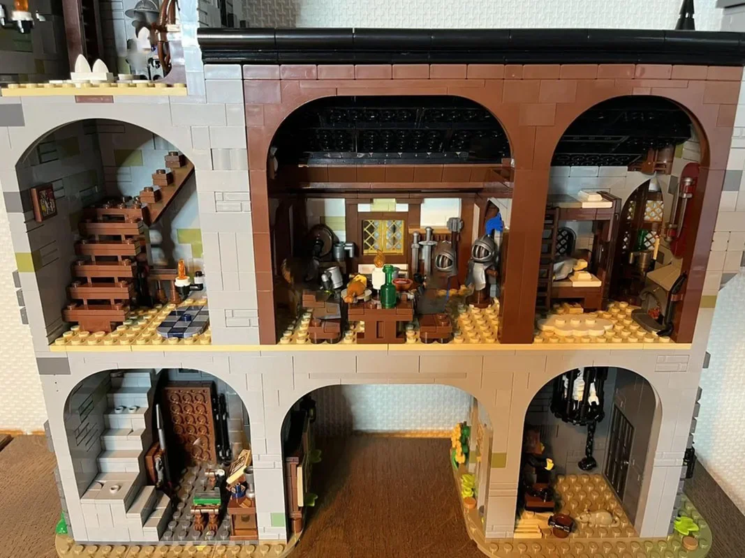 ใหม่ Moc Building Block Building Model,ยุคกลาง City Gate โมดูล Building Block ของขวัญ,ของเล่นเด็ก DIY ASSEMBLY ชุด