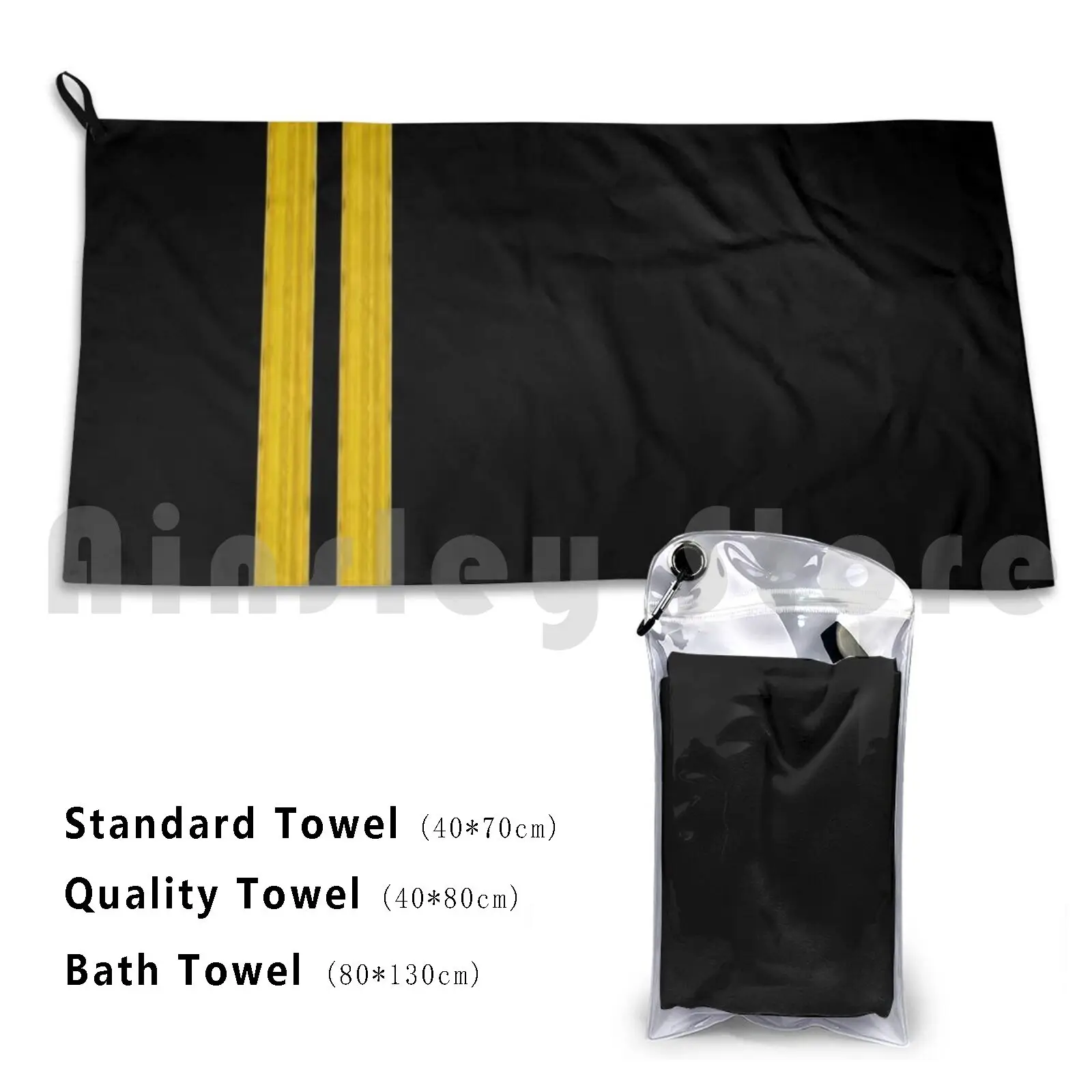 Gold First Officer / Co-Pilot Custom Towel Bath Towel Copilot Pilot Firstofficer Captain Flying Plane