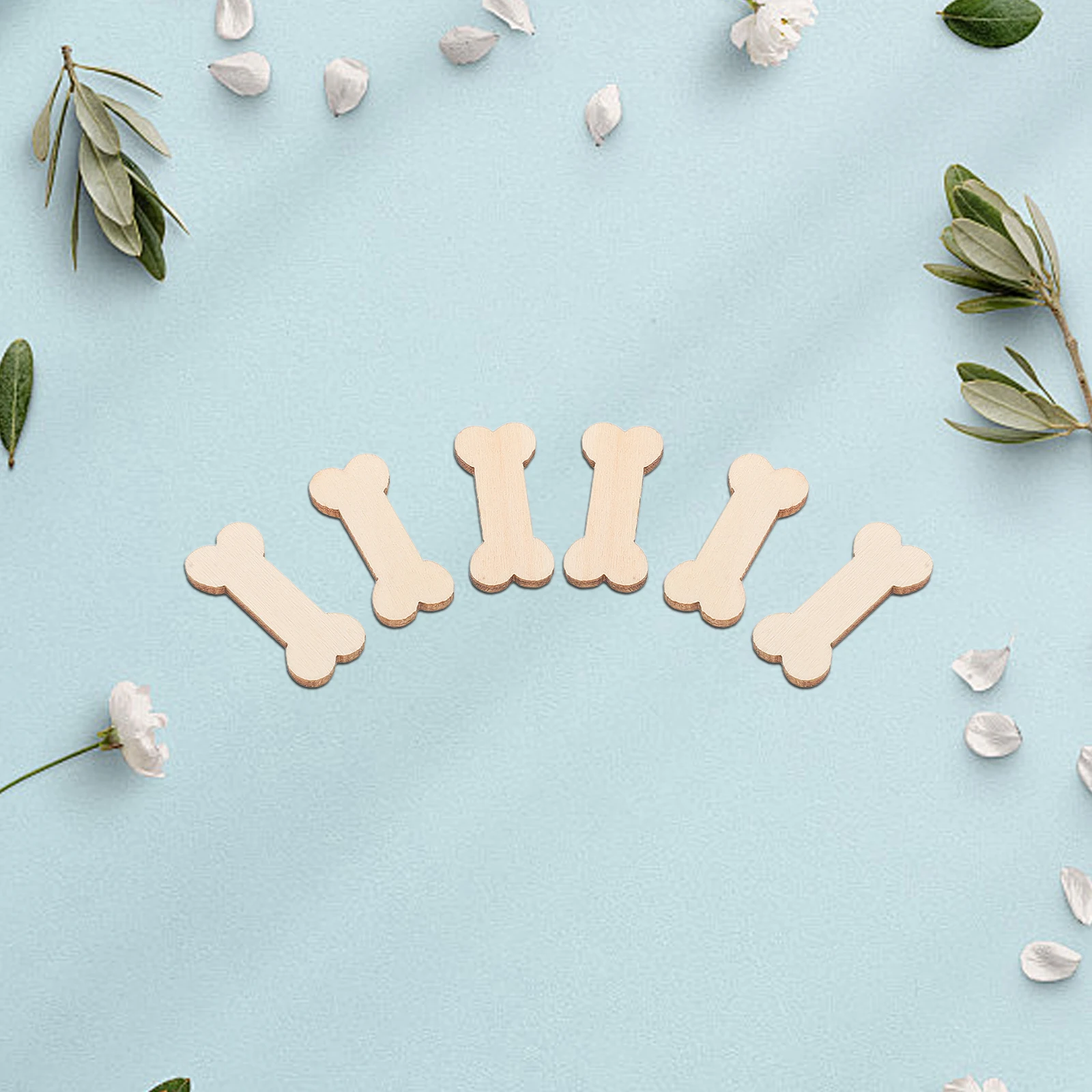 

100pcs Bones Decorative Wood Slices Mini Dog Shaped Chips Party naments Craft Supplies Unfinished Wooden Pieces