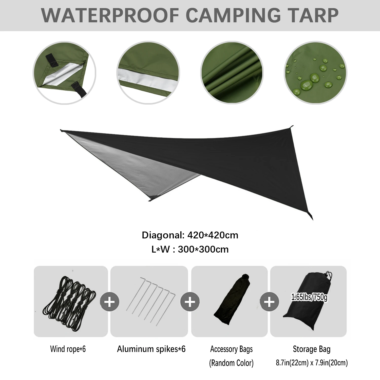 Waterproof Tourist Camping Supplies Awning Backpacking Hammock Tent Travel Table Sunshade Garden Furniture Sets