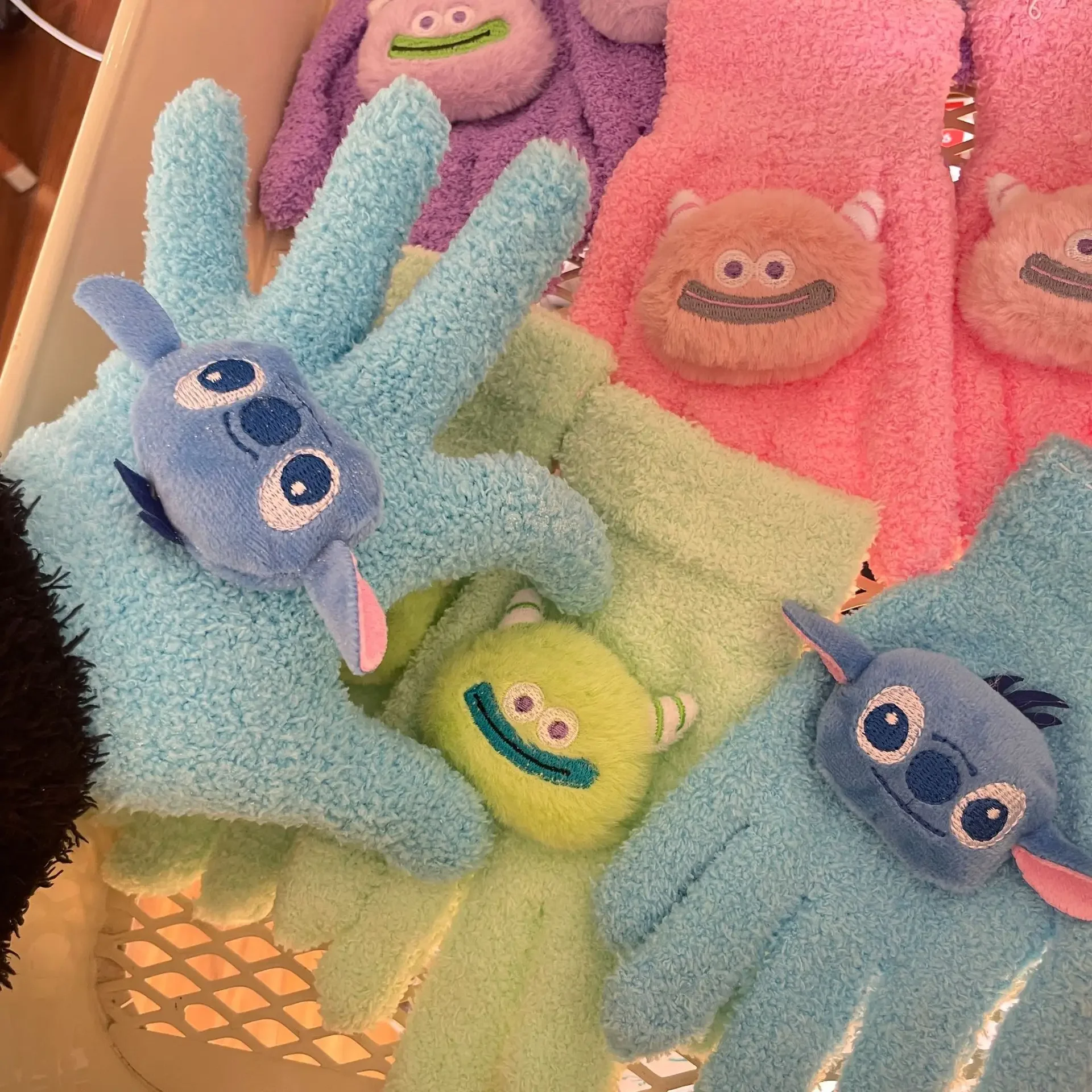 Плюшевые перчатки с рубином Диснея для женщин на осень и зиму, студенческие езды на велосипеде, теплые, милые, с рисунком собаки Пача, бобра, шерстяные, вязаные