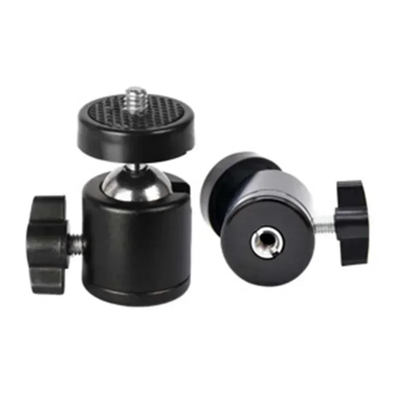 Mini Swivel Ball Head Screw Tripod Mount All Degree Rotating Mount Base Adapter Aluminium Alloy For DSLR Camera And Devices