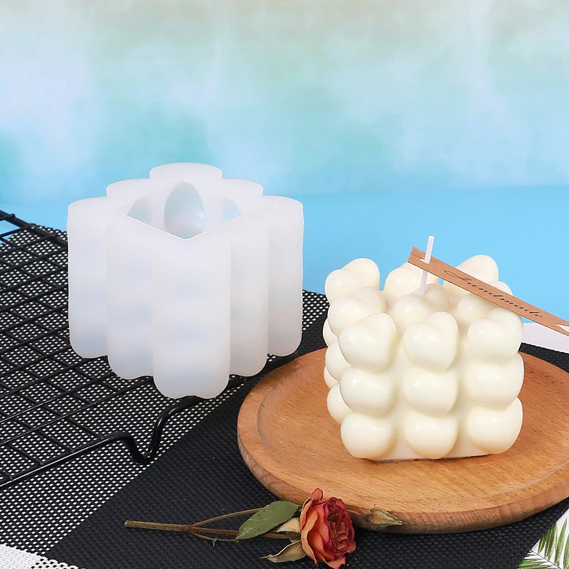 DIY Cube Drip Glue Mold Love Cube Scented Candles Silicone Mold Romantic Warm Atmosphere Gift Valentine's Day Wedding Party