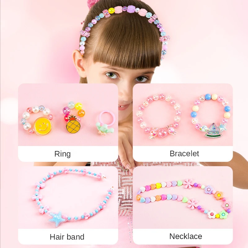 Children Beading Educational Toys Beading Hands-on Training Concentration Manual Diy Materials Accessories Girls Bracelet Gifts