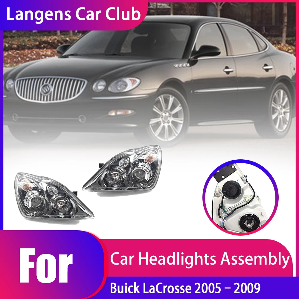 

Автомобильные фары в сборе для Buick LaCrosse Allure 2005–2009 2008, противотуманные фары, боковые галогенные корневые фары с картой, светодиодные лампы водителя слева и справа.