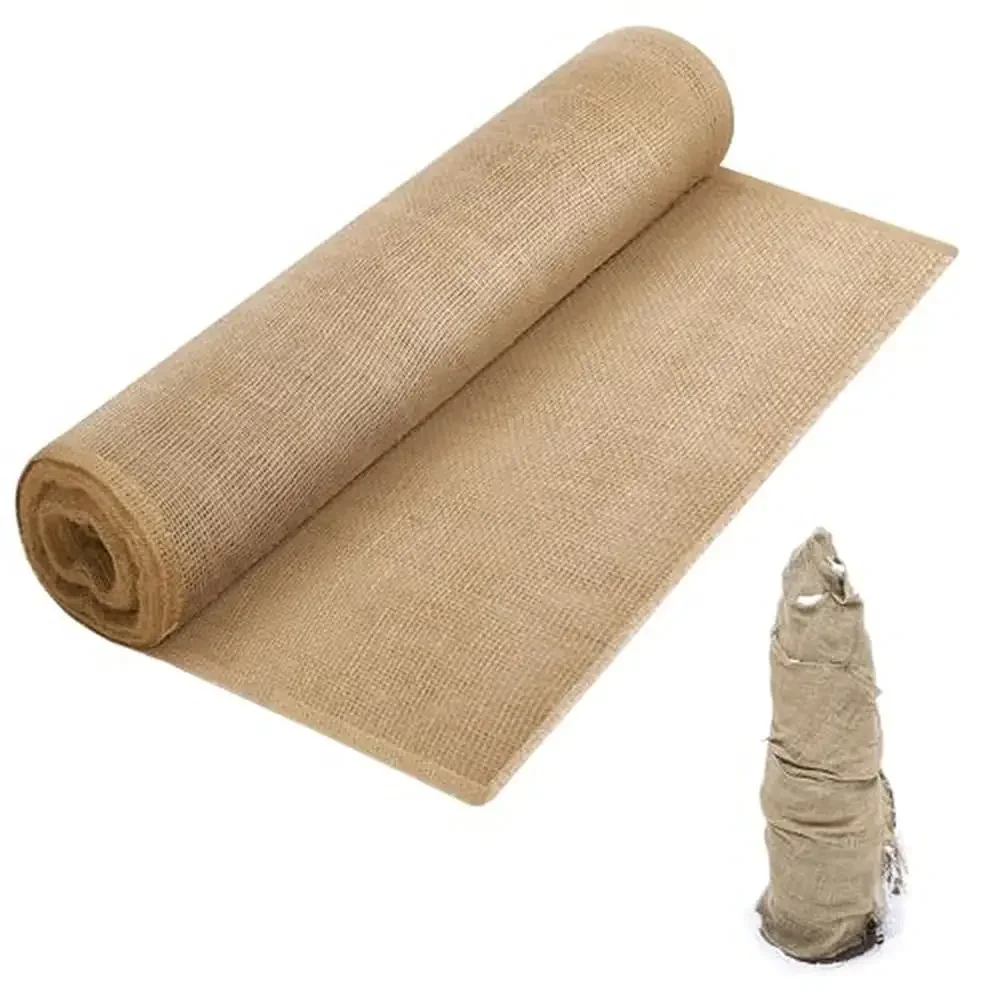 

50 Ft x 40 Inch Natural Burlap Tree Wrap Roll Plant Protector Winter Outdoor Use Breathable Material Protect Plants from Harsh