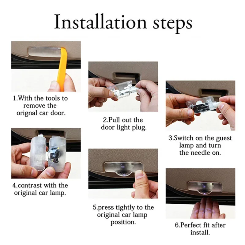 2Pcs LED Car Door Lights For Harrier 30 60 XU30 XU60 2003 2004 - 2015 2016 2017 2018 2019 2020 2021 2022 Projector Accessories