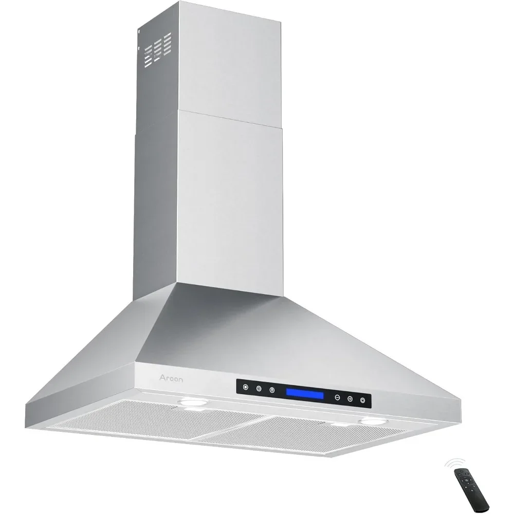 

30 Inch Range Hood, with Ducted/Ductless Convertible Duct, 780CFM, 4Speed Touch Panel with 2pcs Adjustable LED Lights