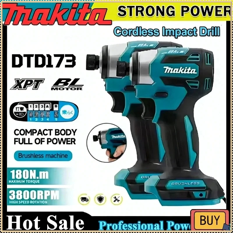 

Аккумуляторная ударная отвертка Makita DTD173, бесщеточная ударная отвертка, дрель, беспроводной электроинструмент для аккумуляторов Makita