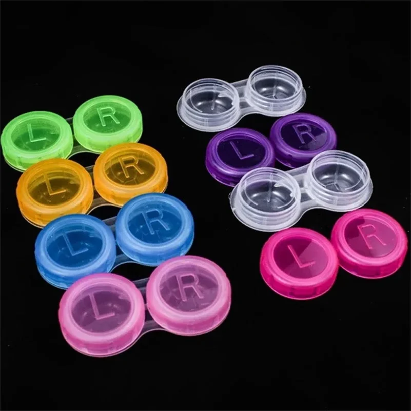 100pcs Colorful Clear Contact Lens Case Box Holder Container Soak Storage Kit For Travel Random color view 3