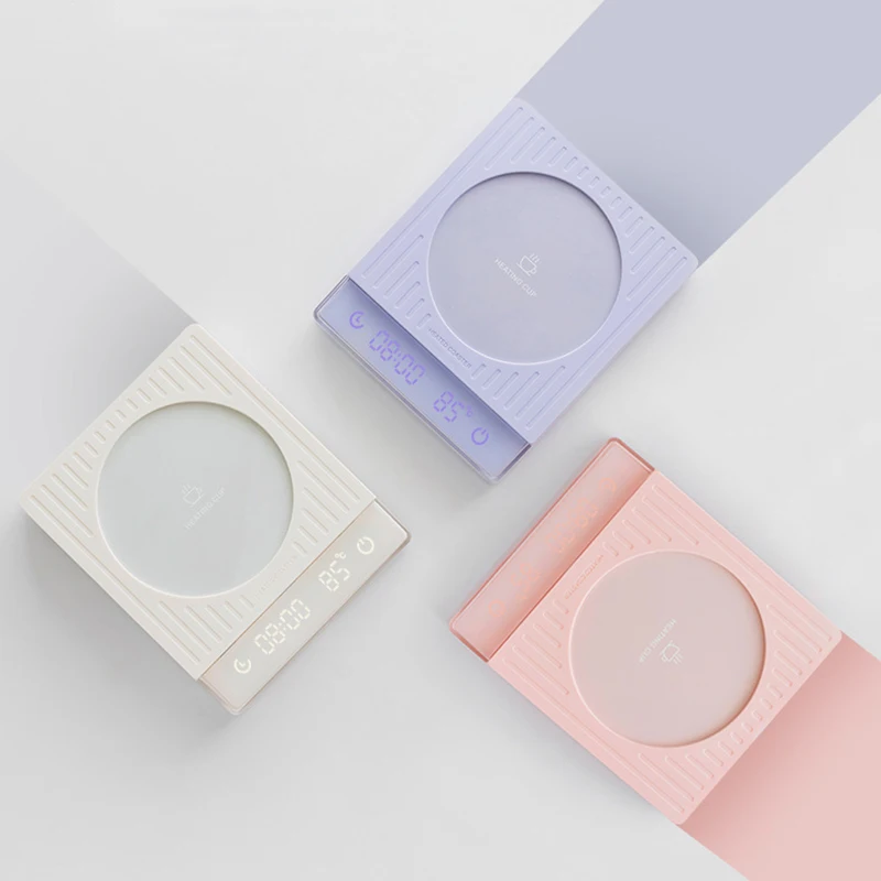 50 واط الكهربائية مدفأة القدح كوب سخان مع 4 والعتاد التحكم في درجة الحرارة لوح تسخين كوستر التدفئة للحليب القهوة مكتب المنزل 220 فولت