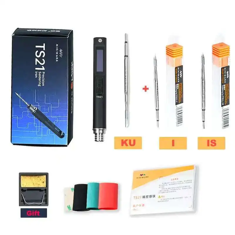 

Новинка 2025 года, мини-инструмент TS21, сварочная ручка высокой мощности, паяльник Smart Sleep 100-450 ℃ Паяльная станция PD100W Портативный инструмент для ремонта