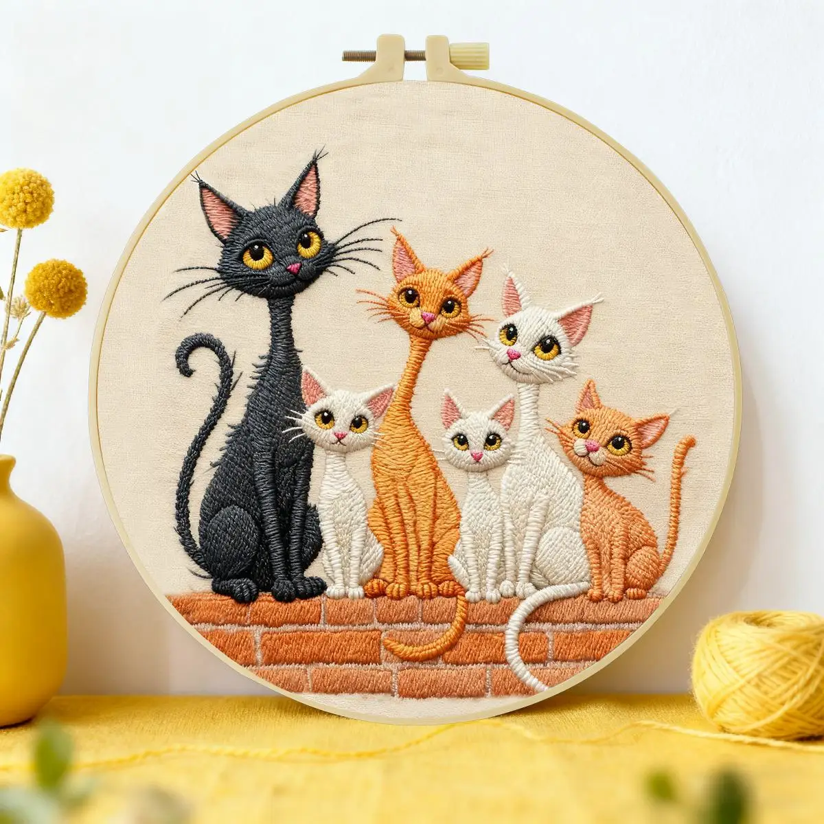 1 Stück 20X20CM/15X15CM 7,87/6,3 Zoll Garten-Stickerei-Starter-Kit DIY-Kit DIY-Stickerei-Set für Anfänger – Detail 1