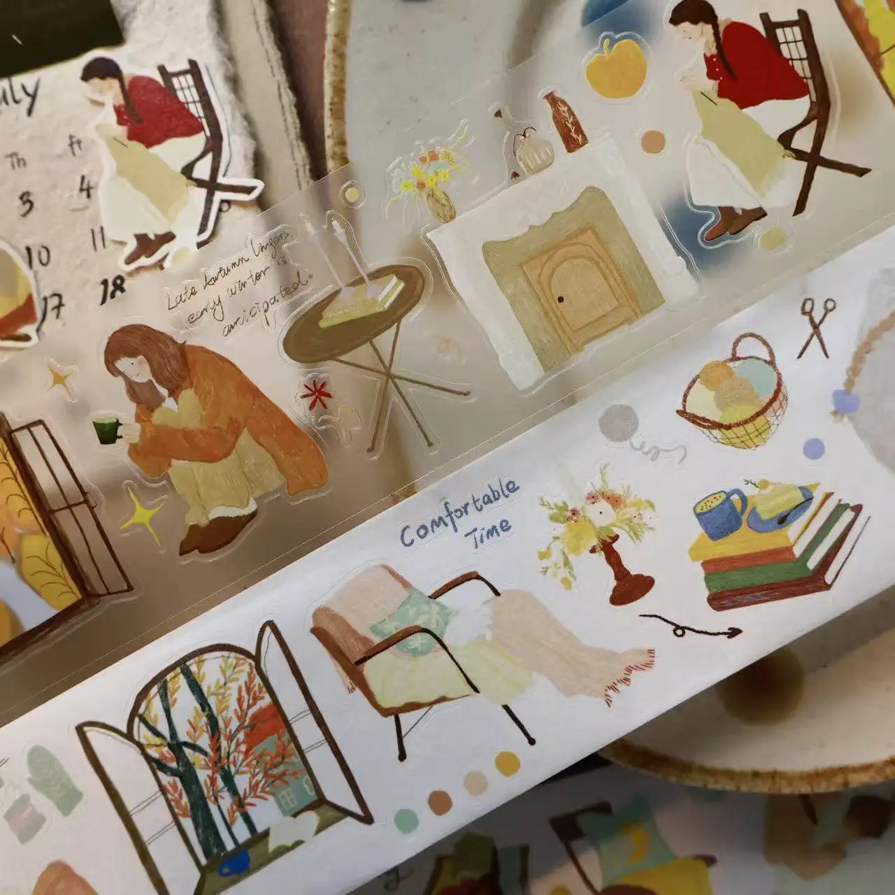 Yi'er No. 2 Store Light Retro Salt  [Time Alone] PET Washi Tape pre die cut