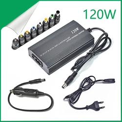 ユニバーサルAC DC電源アダプター,調整可能なカーチャージャー,ノートブック用USB,120w,220v,110v,12v,15v,16v,18v,19v 20v、22v、24v