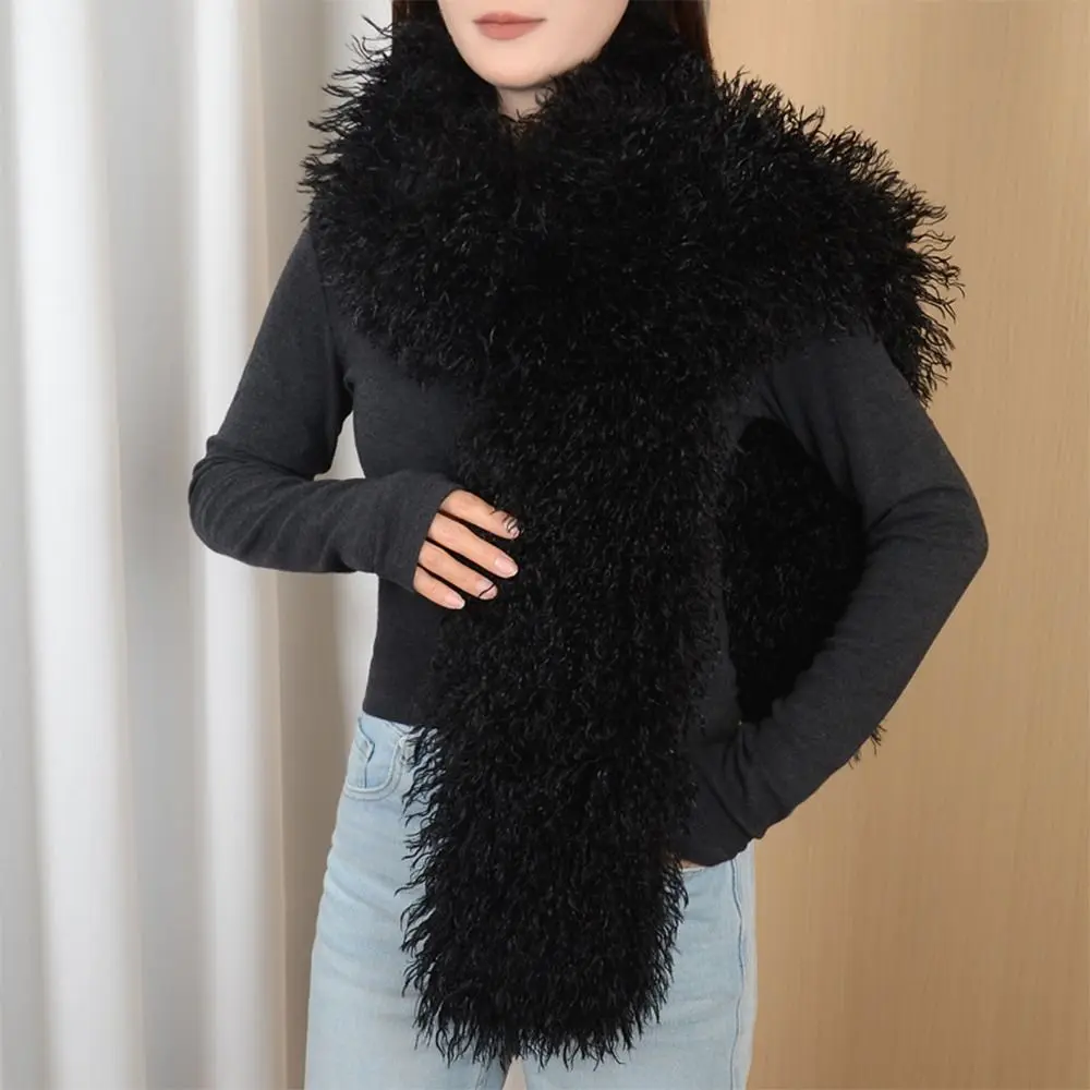 Fashionable 180CM Imitation Wool Scarf Long Style Double-Sided Imitation Fur Scarf Whole Skin Soft Texture Soft Shawl Lady Warm