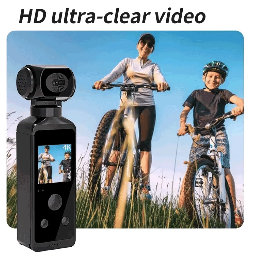 

4K Ultra HD Pocket Action Camera 270° Rotatable Vlog Wifi Mini Sports Cam Waterproof Case Helmet Travel Bicycle Driver Recorder