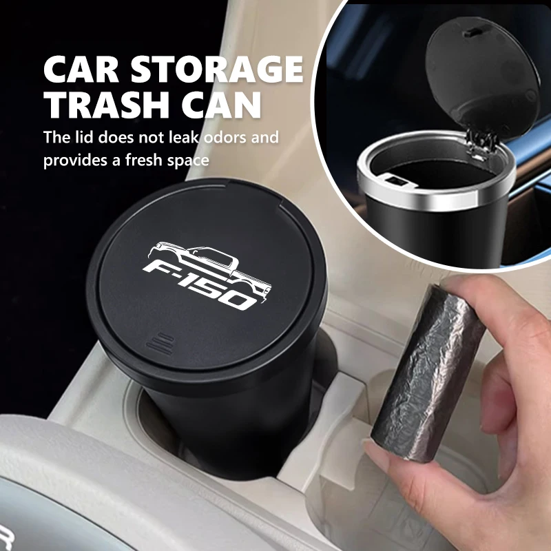 Cubo de basura para interior de coche Ford, caja de almacenamiento, accesorios para Edge, KA, Escort, Fiesta, Focus, Fusion, Mustang, TAURUS, Ghia, ST