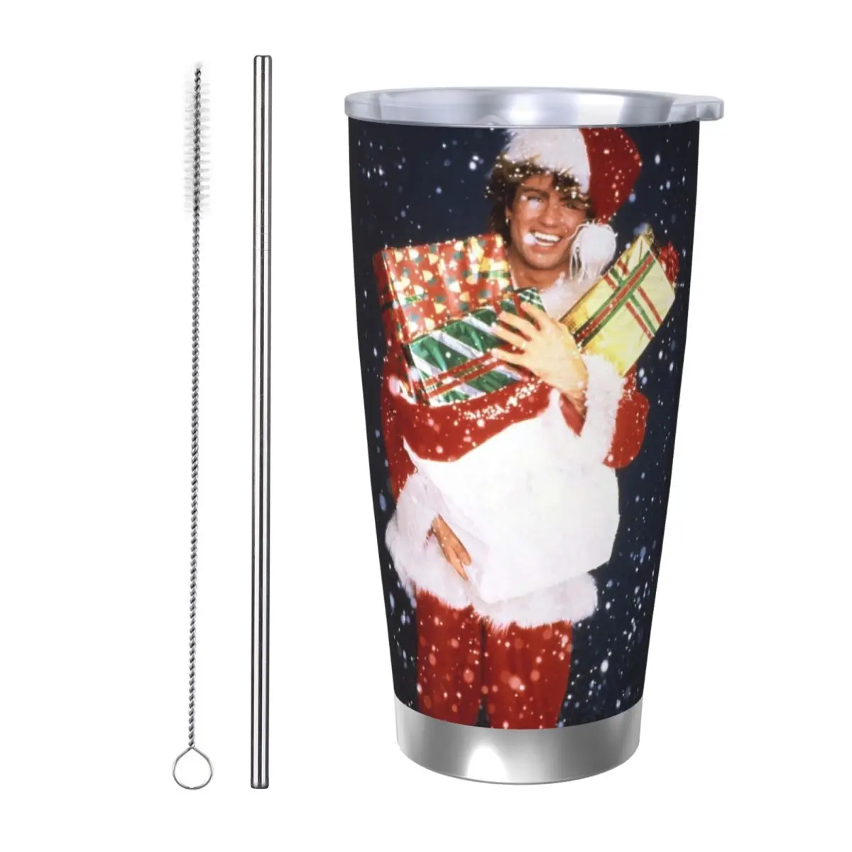 

Last Christmas Stainless Steel Tumbler Vacuum Insulated Mug Thermal Cold Cups Straw With Lid 20oz