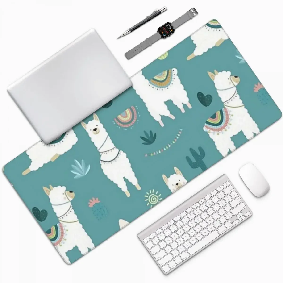 

Llama Alpaca Animal Large Mouse Pad Computer Keyboard Mouse Mat Gaming PC Laptop Desk Mat Office Accessories Table Mats