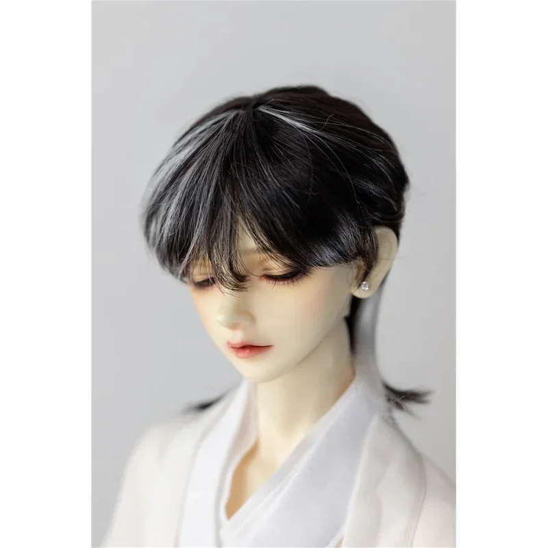 BJD Puppe Perücke 1/3 1/4 1/6 1/8 Weiche Milch Seide Rot Schwarz Kurze Haare Jungen Mädchen Wolf's Tail Highlights 23-24 cm Spielzeug Puppe Zubehör