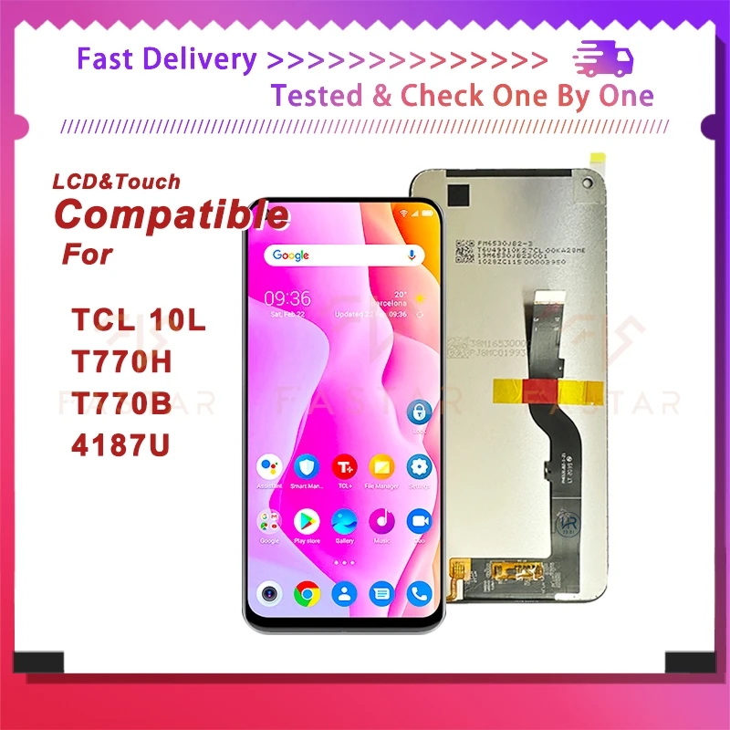 

TCL 10L 6.53"Tested For TCL 10L LCD T770H T770B 4187U LCD Display Digitizer Assembly Replacement Screen TCL 10L T770H T770 LCD