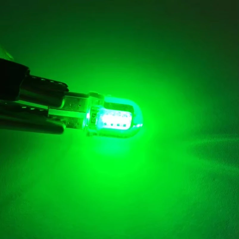 10PCS T10 W5W COB Light Bulb 1W DC12V Mini LED Lights White Blue Red Yellow Green Pink Silicone Lamp for Car Interior Lighting