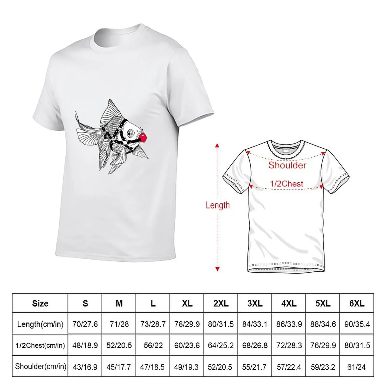 Funny design of fish in bdsm bandage with gags T-Shirt korean fashion shirts graphic T-shirt men