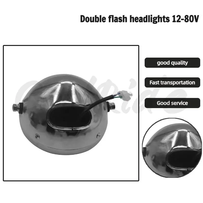 

High Quality Electric Scooter Headlight 12V-80V Assembly Iron Shell Headlight for CItycoco Electric Scooter Harley Scooter