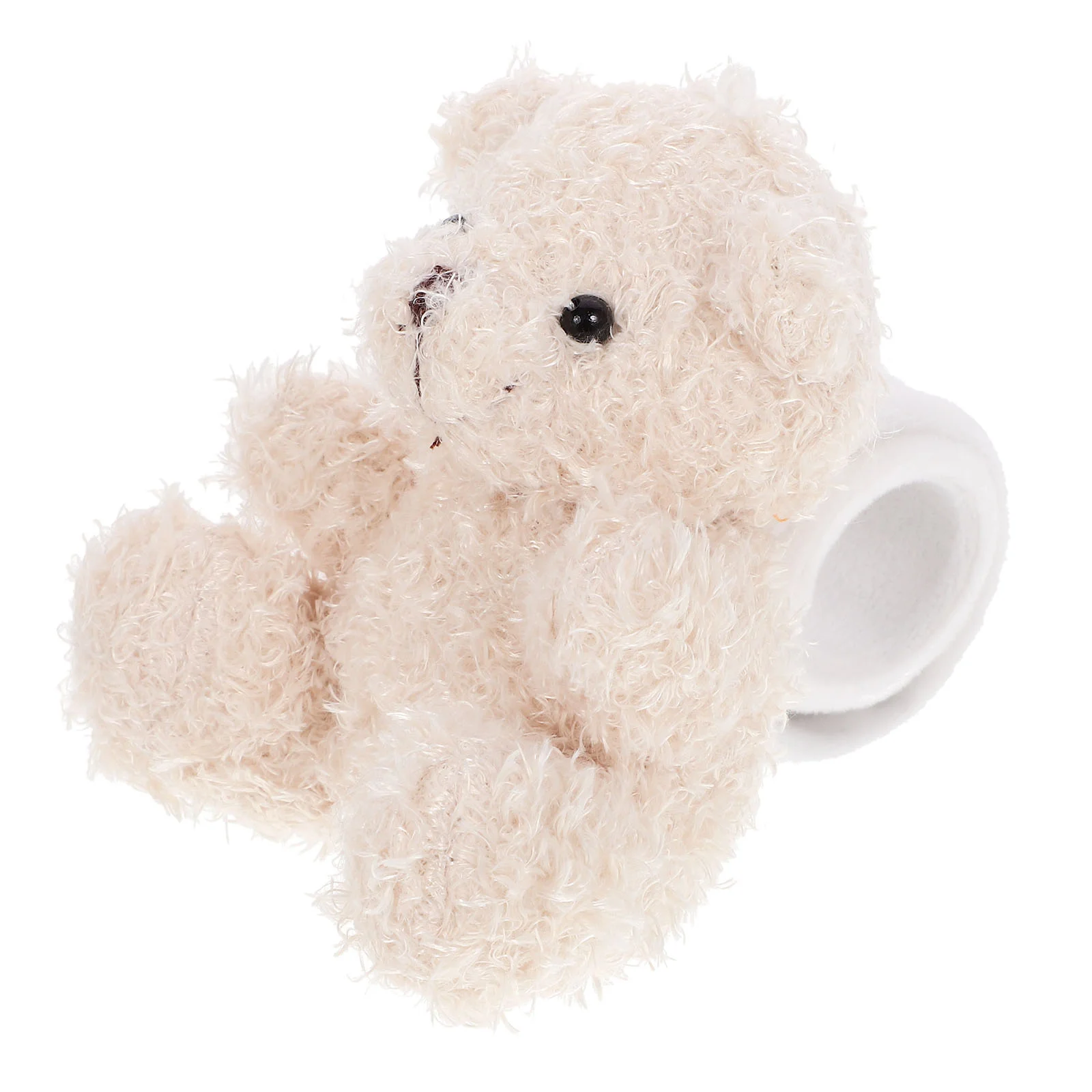 Plush Ring Toy Animal Slap Bracelets Papa Circle Beige Stuffed Animals for Kids