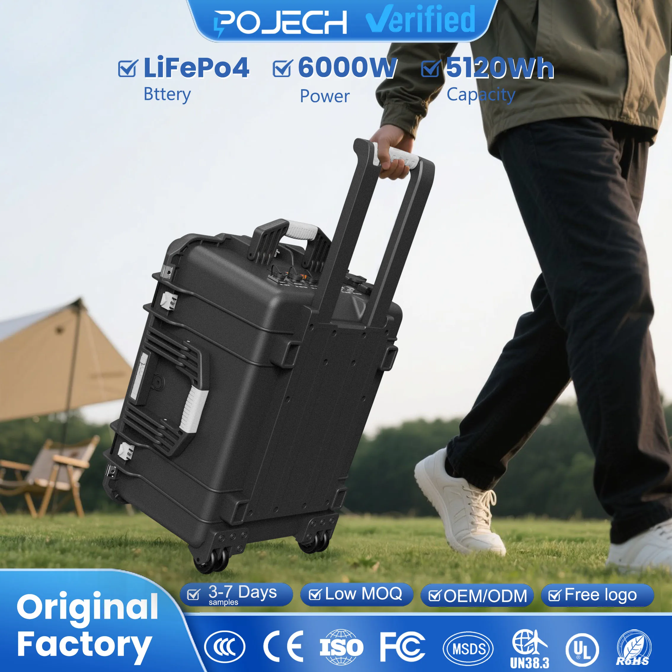 Portable 500W/6000W Power Bank Station LifePO4 Battery Inverter Generator MPPT EU for 110V/220V Household Car Solar Panel