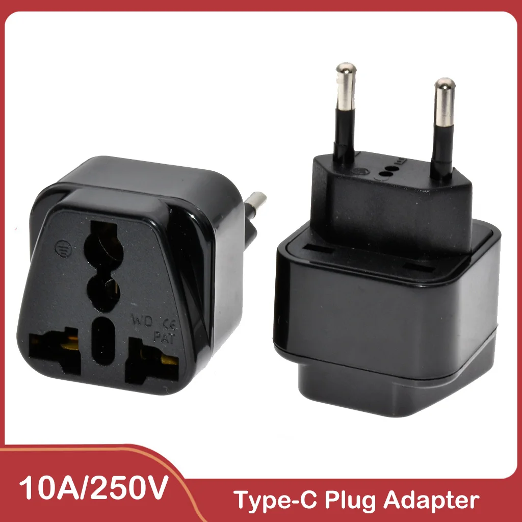 Uniwersalny adapter wtyczki z 2 okrągłymi pinami Konwertuj UE/AU/US/UK na Brazylia Szwajcaria Włochy Gniazdo elektryczne Podróżne ładowanie ścienne