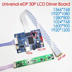 RTD2555 Program Free Jump Cap 30P eDP LCD Driver Board HDMI Audio LED Screen Driver Board Kit Controller 1366x768 1920*1080