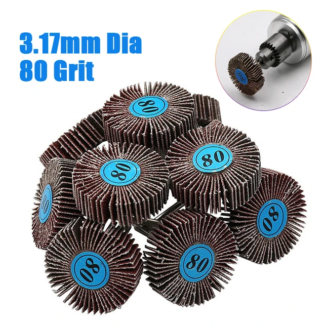 5/10 sztuk żaluzja 80 Grit szlifowanie papier ścierny tarcze listkowe 3.0mm Shank Shutter tarcza polerska do narzędzi obrotowych Dremel