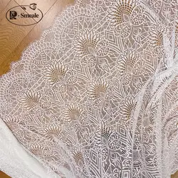 Tessuto di pizzo morbido per abito da sposa, accessori per decorazioni floreali geometriche, ciglia di nuovo stile, RS4853