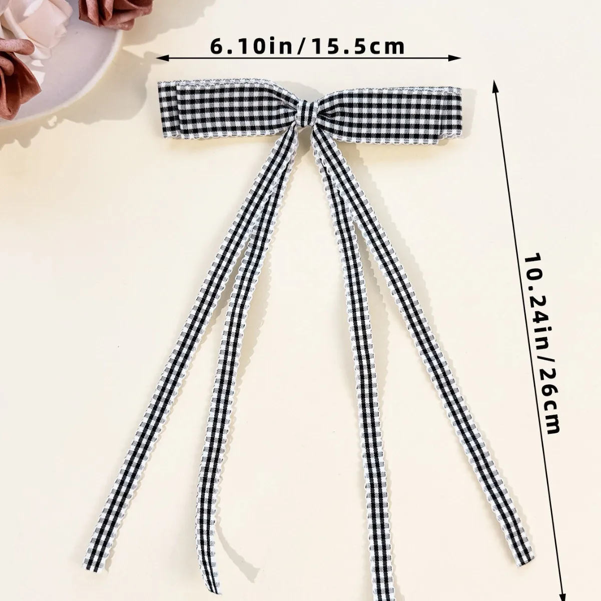 36PC Tartan Plaid Bow Hair Clips 6-Inch Long Tassel College Style Hairgrips Lace Frills Hairpins for Women And Girls Headwear