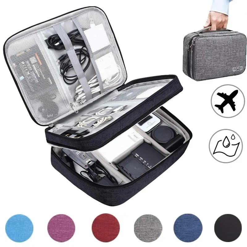 Multi-functional Large Capacity Waterproof Digital Electronic Organizer USB Data Line Charger Headphone Line Travel Storage Bag