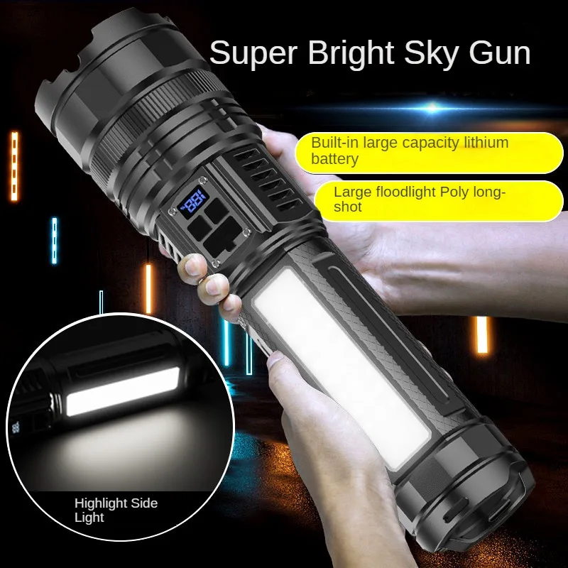 

New 90000000LM High Power Rechargeable Led Flashlight Lighting Built-in 15000mAh Ultra Power Flashlights Tactical Torch Lantern