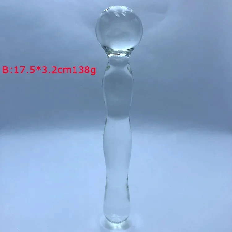 Crystal Glass Anal Plug Pyrex Pink Long Glass Butt Plug Golden G-spot Massager Wand Novelty Sex Toys Glass Masturbation Fetish