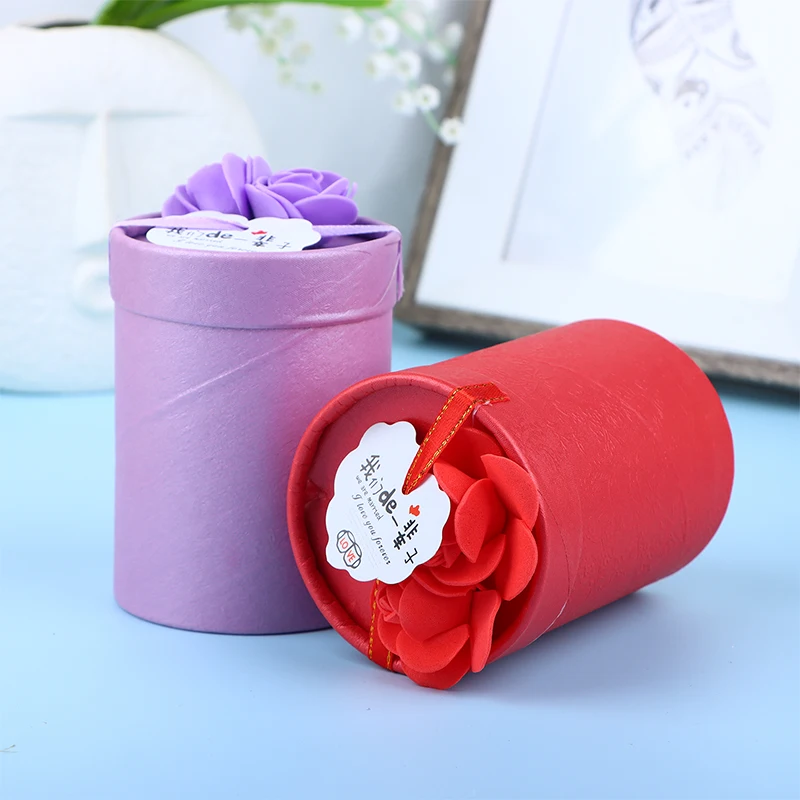 1Pc Round Flower Paper Boxes Gift Packaging Box Lid Flowers Bucket Gift Box Gift Candy Party Wedding Gift Candy Box