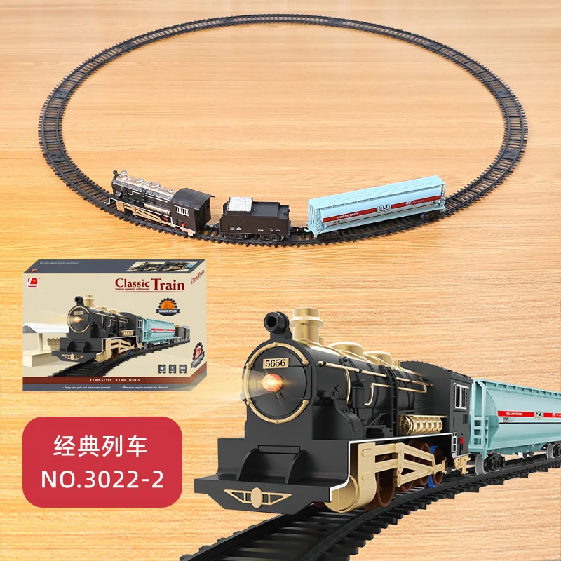 Train Set Without Remote Control Electric Retro Trains Model Track Train Gifts For 3 4 5 6 7 8+ Year Old Kids