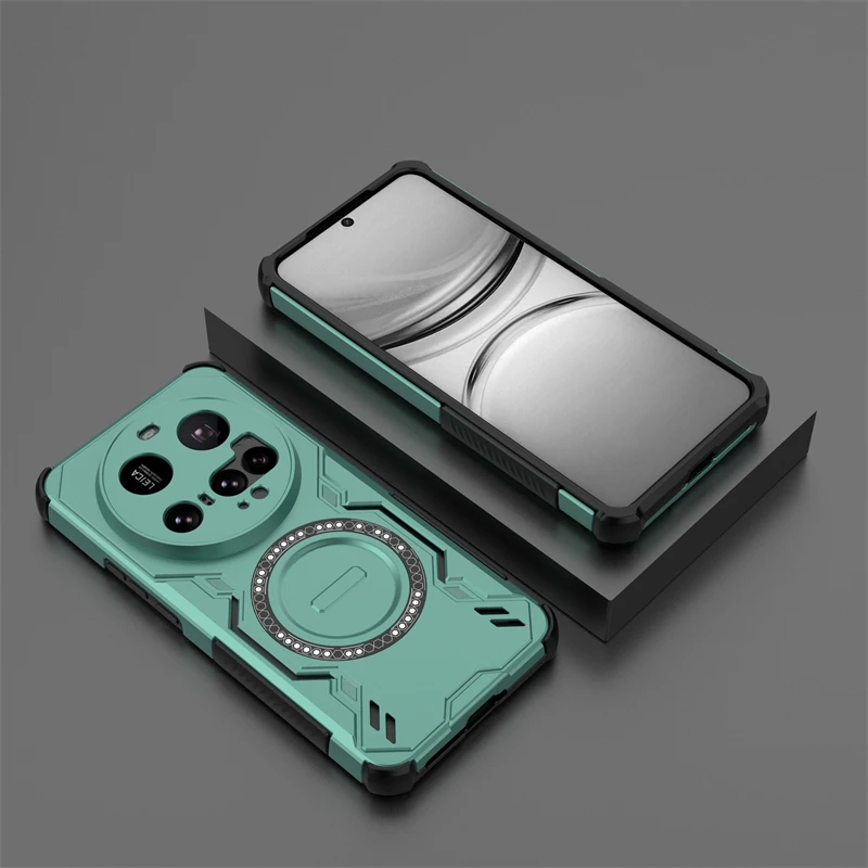 حافظة مدرعة لهاتف Xiaomi 15 Ultra امتصاص مغناطيسي غطاء خلفي للشحن اللاسلكي Xiaomi 15 Ultra حافظة لهاتف Xiaomi Mi 15 Ultra