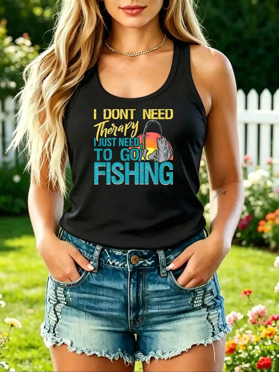 

Plus Size Women Sleeveless Tank Top With Printed Funny Quote For Summer Beach Casual Wear