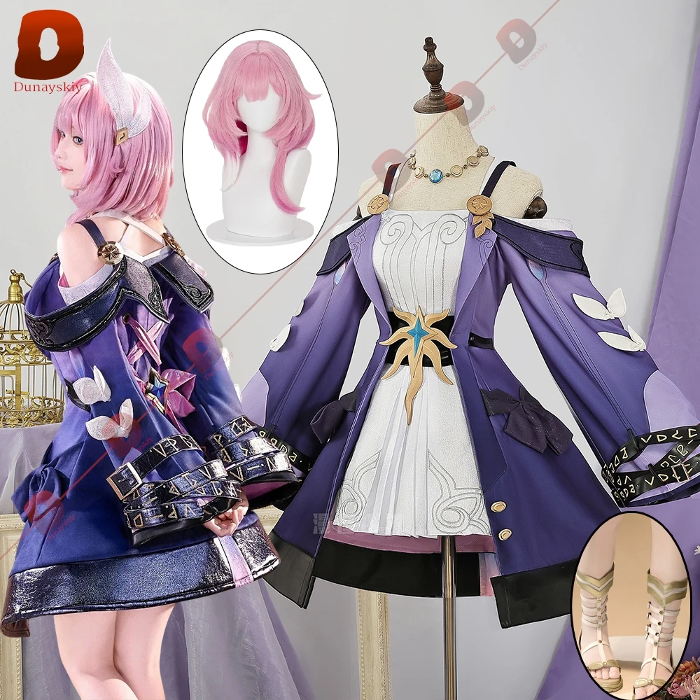 

Honkai: Star Rail Cyrene Cosplay 코스프레 Cyrene Purple Lolita Women's Dresses Uniform Anime Halloween Play Role Wig Shoe Suit