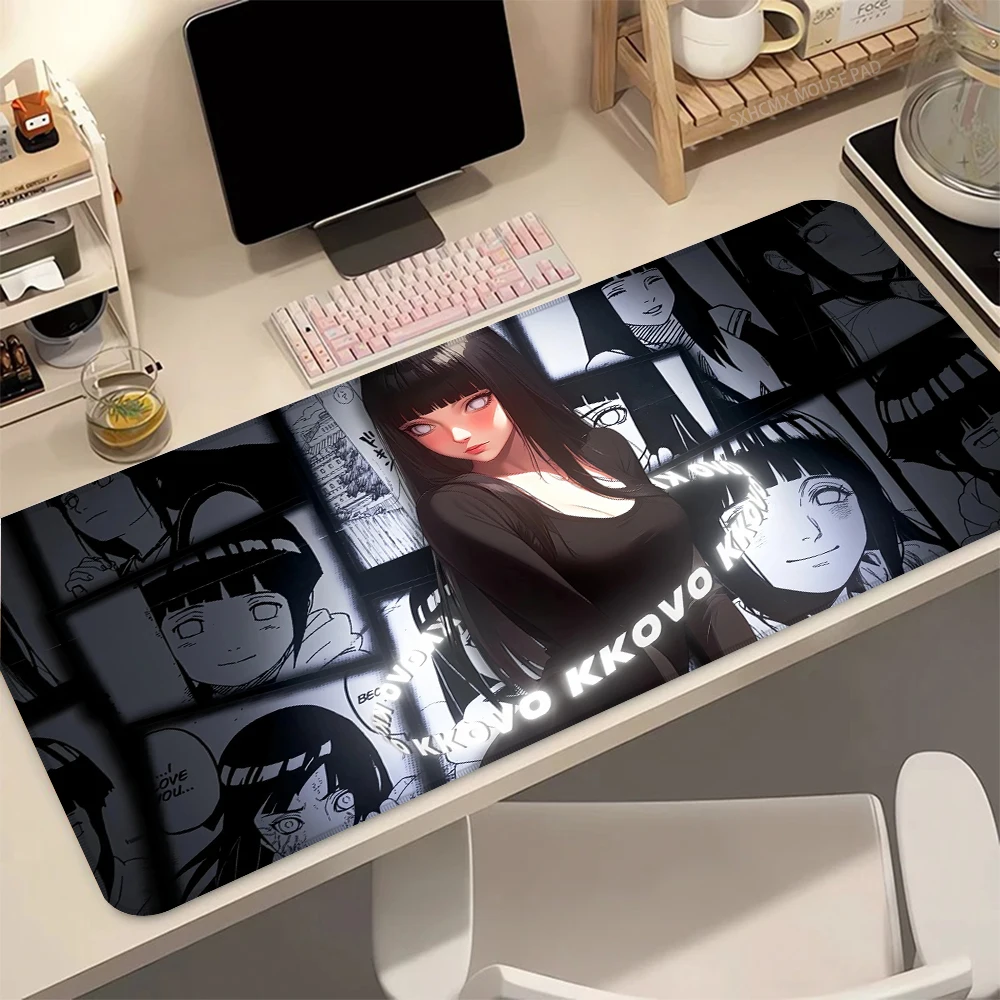 Kawaii Anime Girl H-Hyuga H-Hinata Mousepad XXL Gaming Keyboard Non Slip Laptop Desk Mat N-NarutoS Theme Large PC Gamer Desk Pad