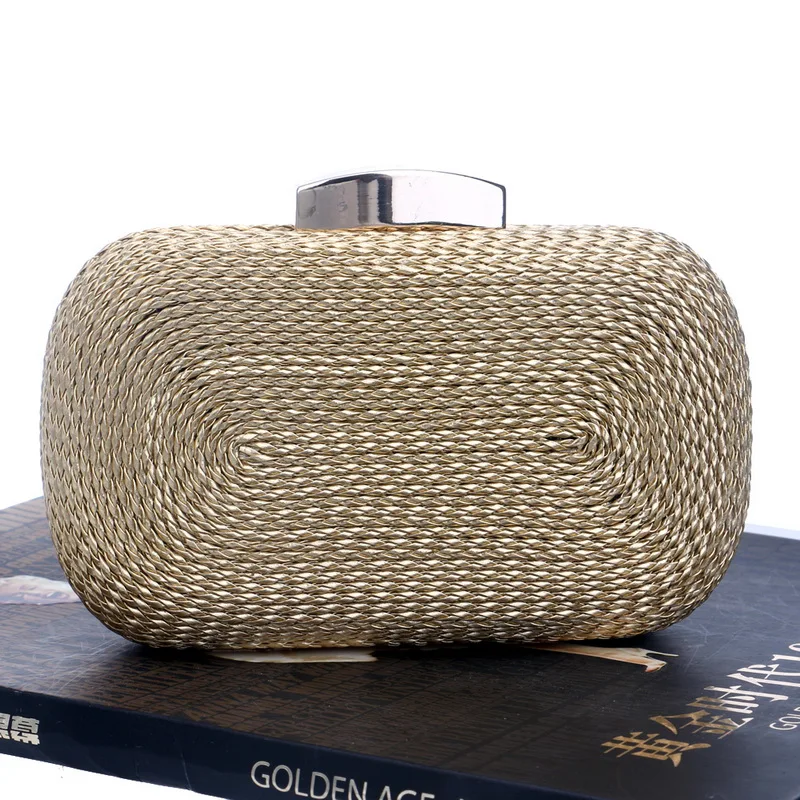 Lady Handbags With Handbags Vintage Knitted Women Evening Bags Straw Party Wedding Dinner Day Clutches