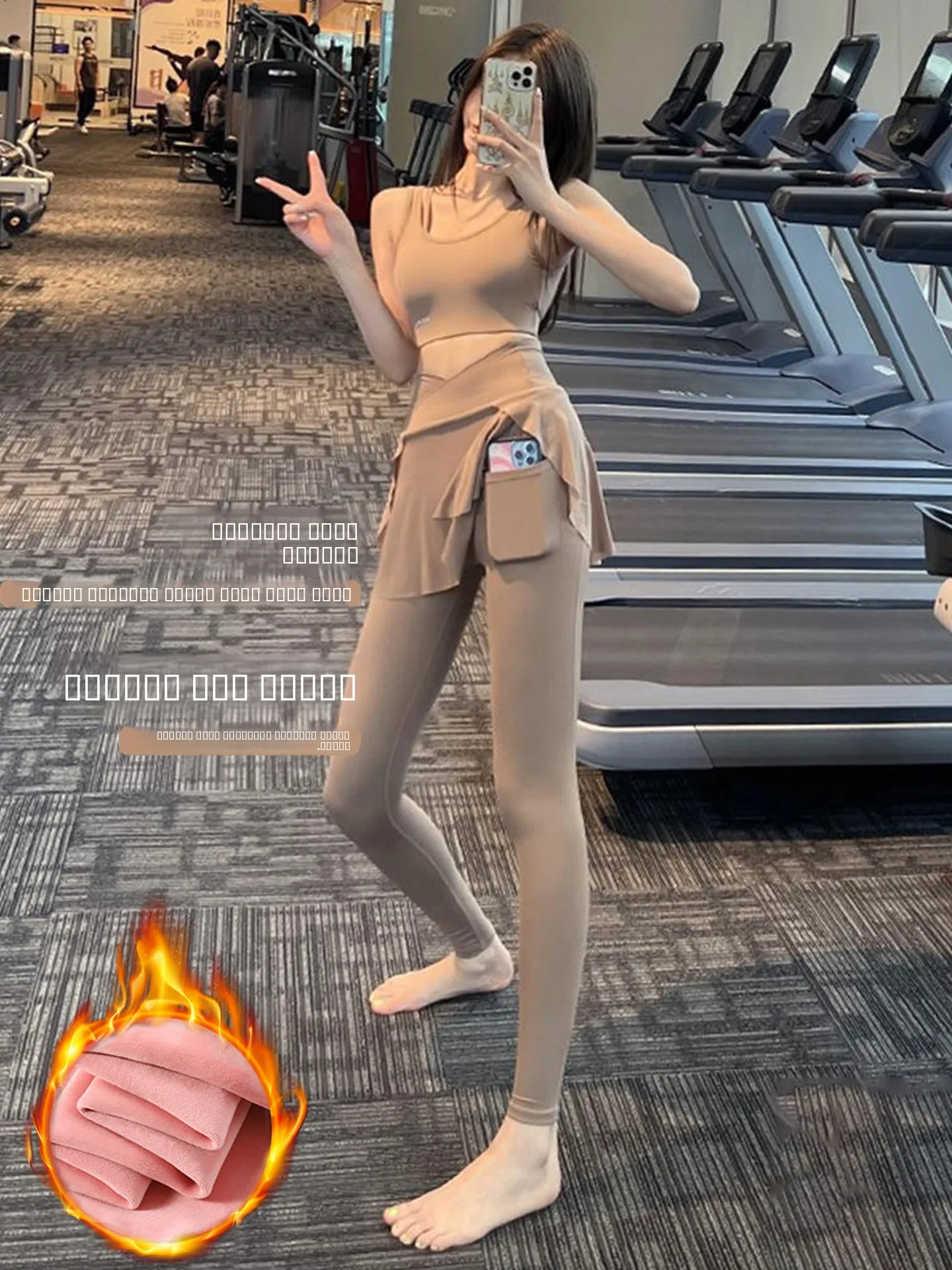 

High Waist Yoga Pants plus Size Fitn Running Trousers Women's Spring Autumn Tee-quarter Length Sport Bot Set