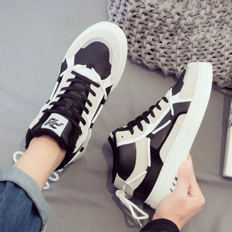 

Мужские зимние ботинки на платформе, уличная походная обувь на шнуровке, толстая мужская зимняя обувь, плюшевая модная брендовая распродажа, мех высокого качества