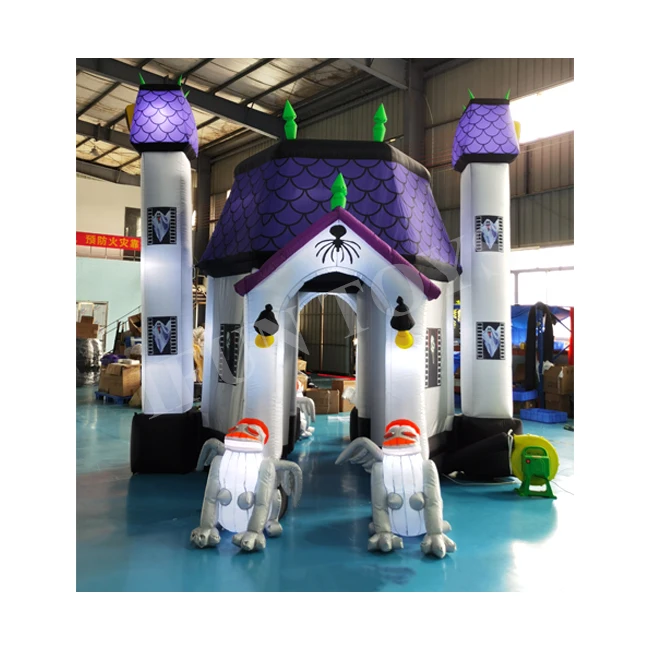 Outdoor Halloween Inflatable Tunnel Entrance Passage Ghost Castle With Goblins for Yard Decoration