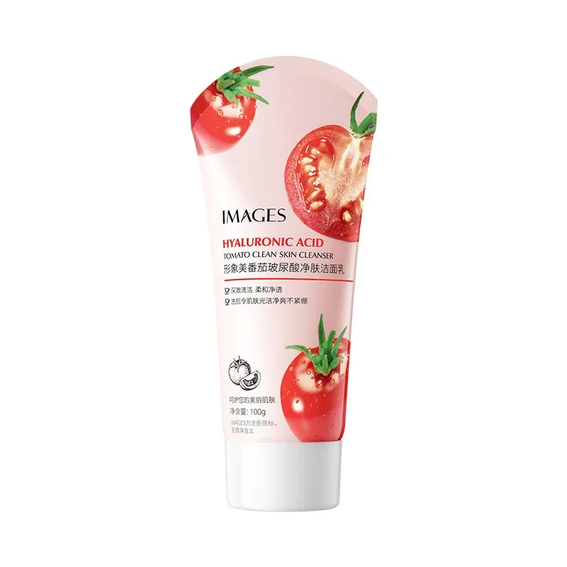 Face Cleanser Oil Control Deep Cleaning Tomato Hyaluronic Acid Facial Cleanser Improve Dryness Hydrating Face Washing Product